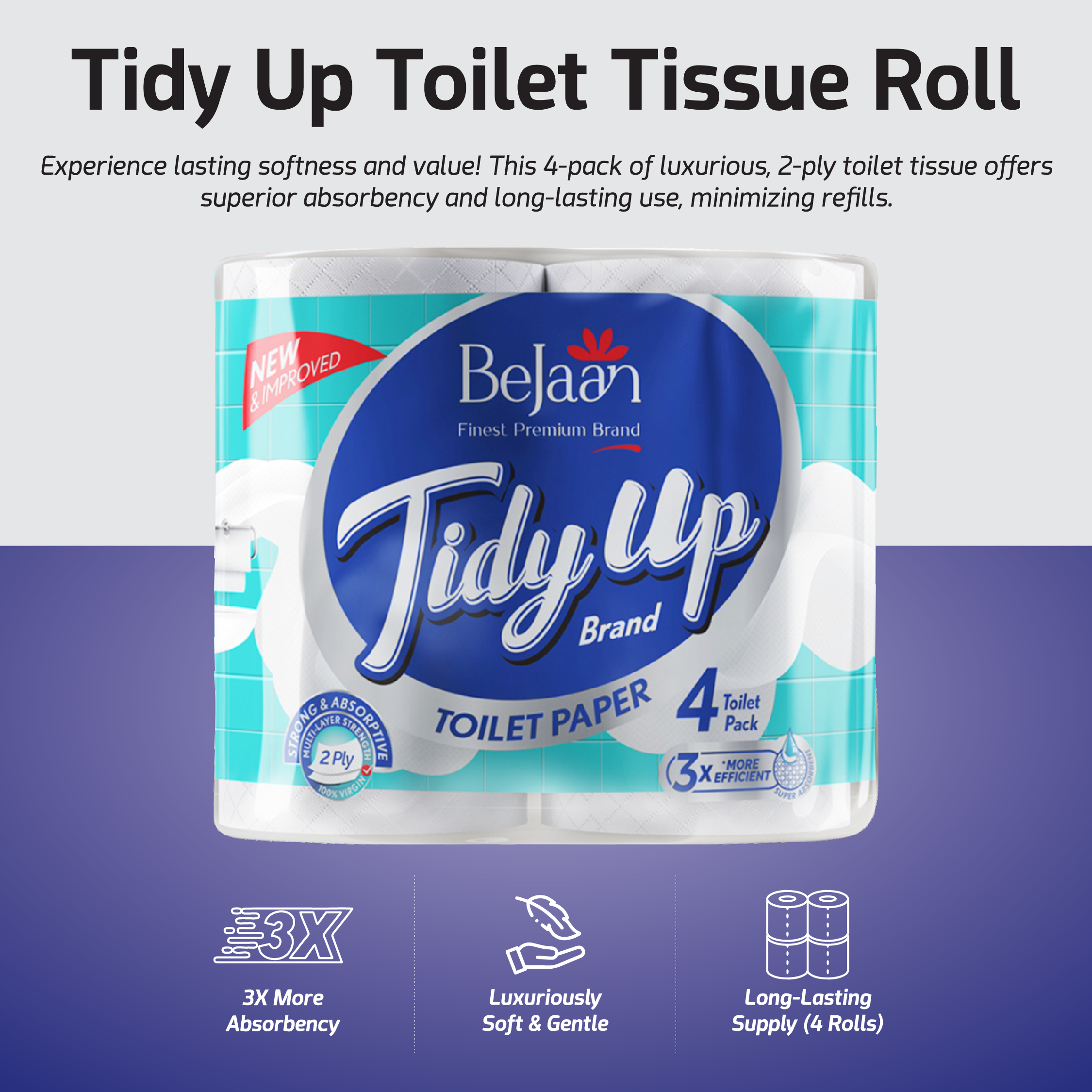 BE JAAN TOILET ROLL BIGEST 4 PCAK Default Title - MamasJan Grocery Nonfood