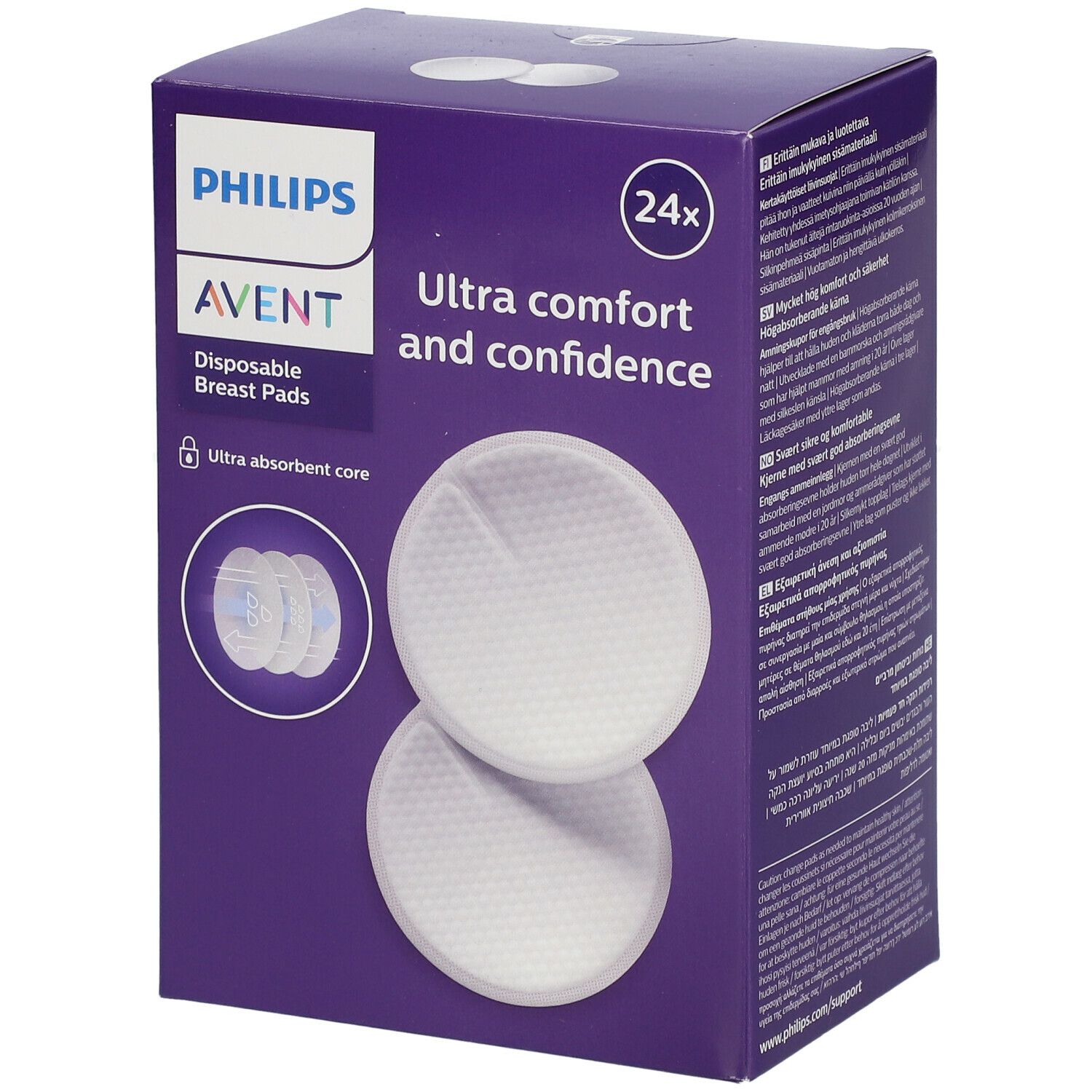PHILIPS AVENT BREAST PADS ULTRA COMFORT 24PC SCF254/24 Default Title - MamasJan Grocery Nonfood