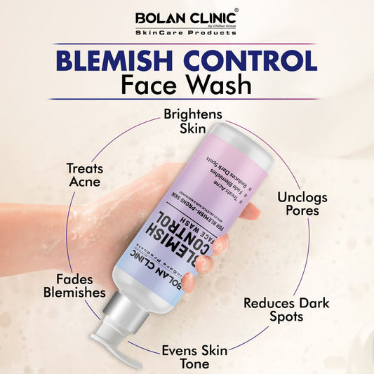 Blemish Control Face Wash - Made with 2% Salicylic Acid & Niacinamide, Treats Acne, Fades Blemishes & Reduces Dark Spots