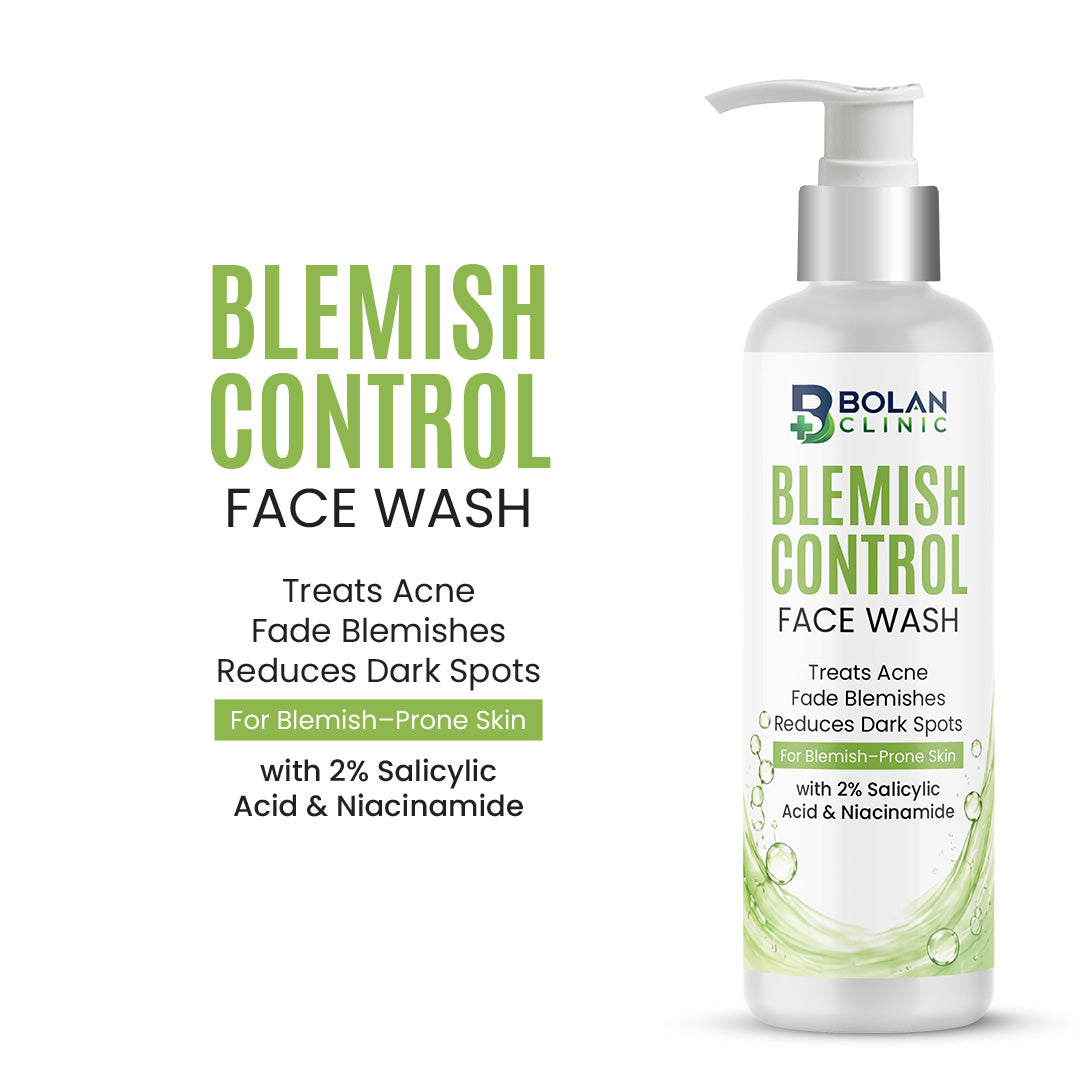 Blemish Control Face Wash - Made with 2% Salicylic Acid & Niacinamide, Treats Acne, Fades Blemishes & Reduces Dark Spots