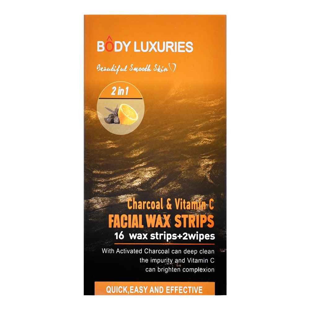 Body Luxuries Facial Wax Strips Charcoal 16S