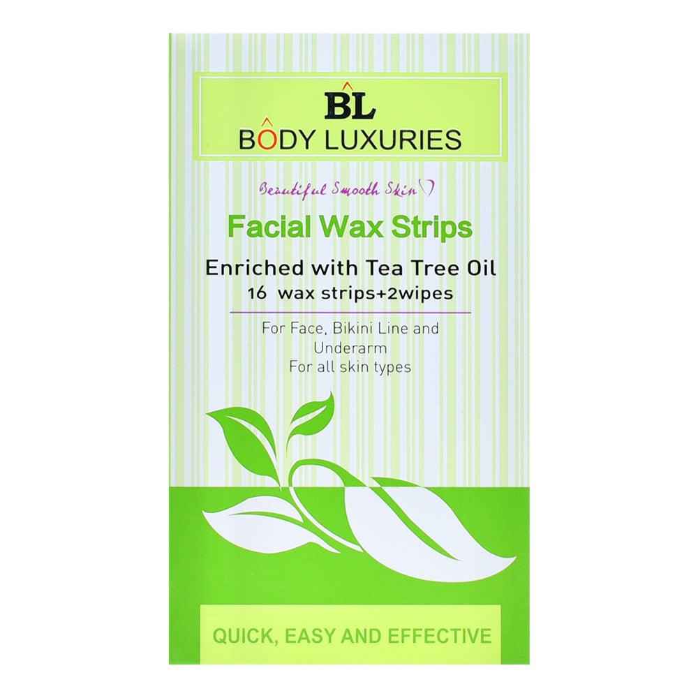 Body Luxuries Facial Wax Strips Tea Tree Oil 16S