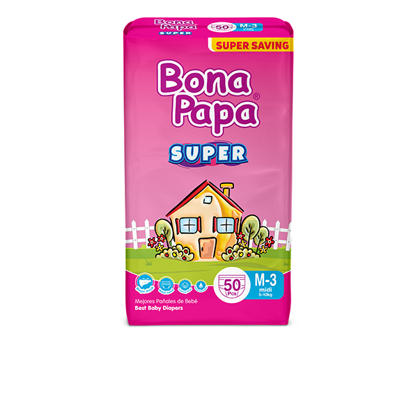 Bona Papa Baby Diapers Super Economy Medium Size 3 50Pcs