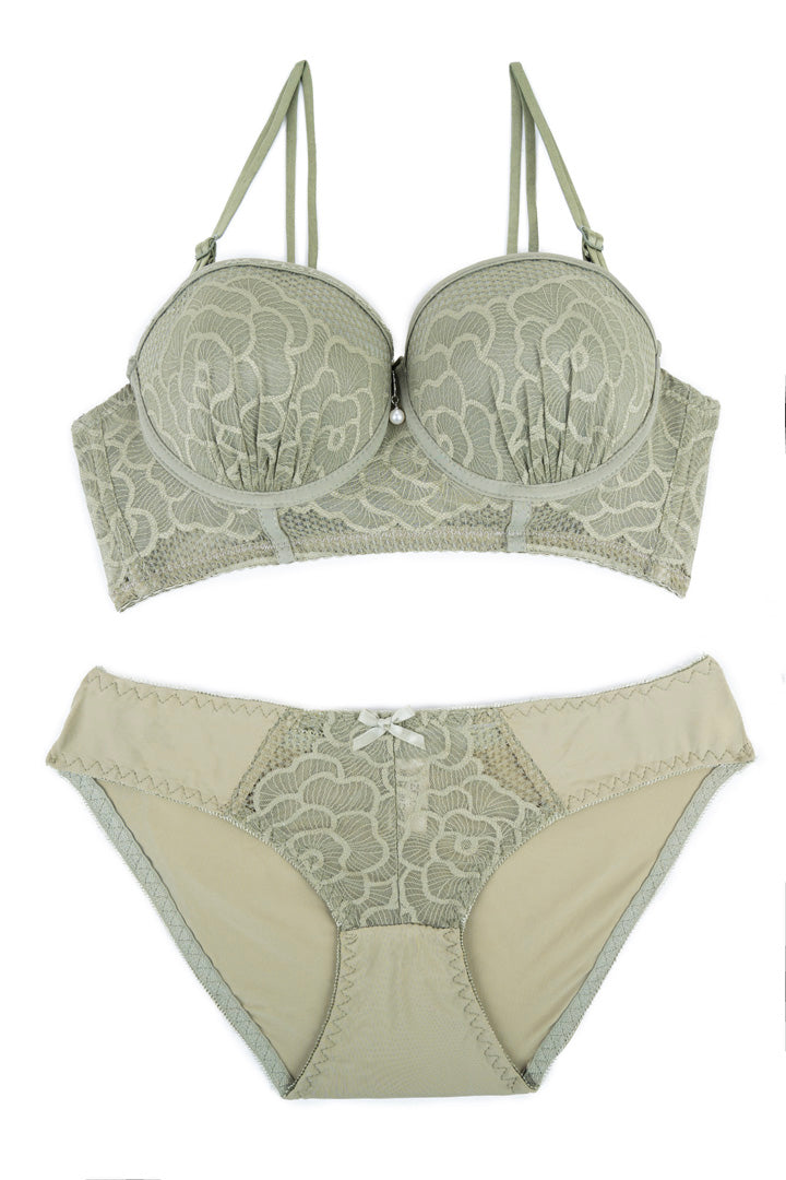 BELLEZA PUSH UP BRA SET C005 LIGHT GREE / 40B - MamasJan Lingerie