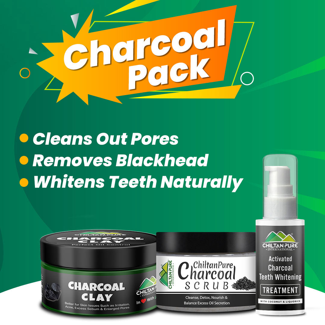 Charcoal Pack - Controls Excess Sebum, Whitens Teeth & Deep Cleanse Skin