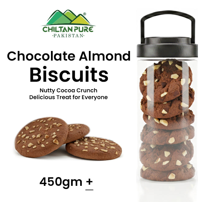 Chocolate Almond Biscuit Cookies / Made With Organic Desi Butter, Bakery Biscuit