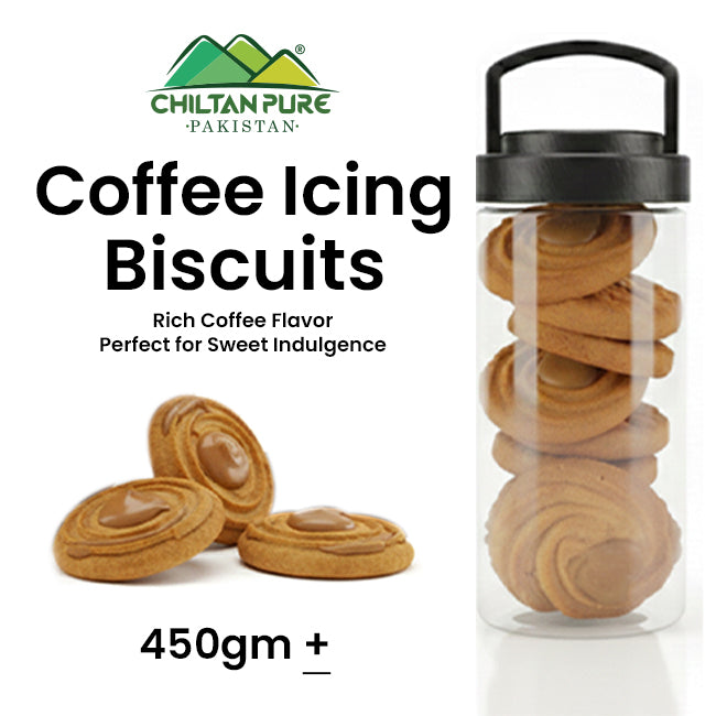 Coffee Icing Biscuit Cookies / Made With Organic Desi Butter, Bakery Biscuit
