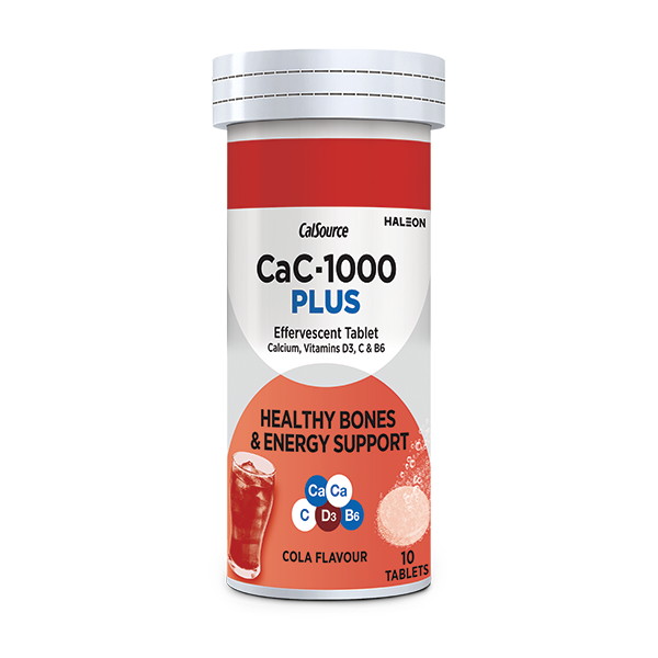 Cac-1000 Plus Effervescent Cola Flavor Tablets  (1 Bottle = 10 Tablets)