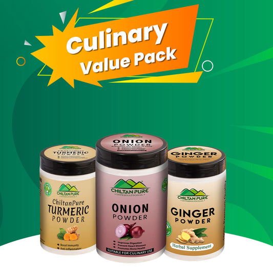 Culinary Value Pack – Onion Powder, Ginger Powder, Turmeric Powder