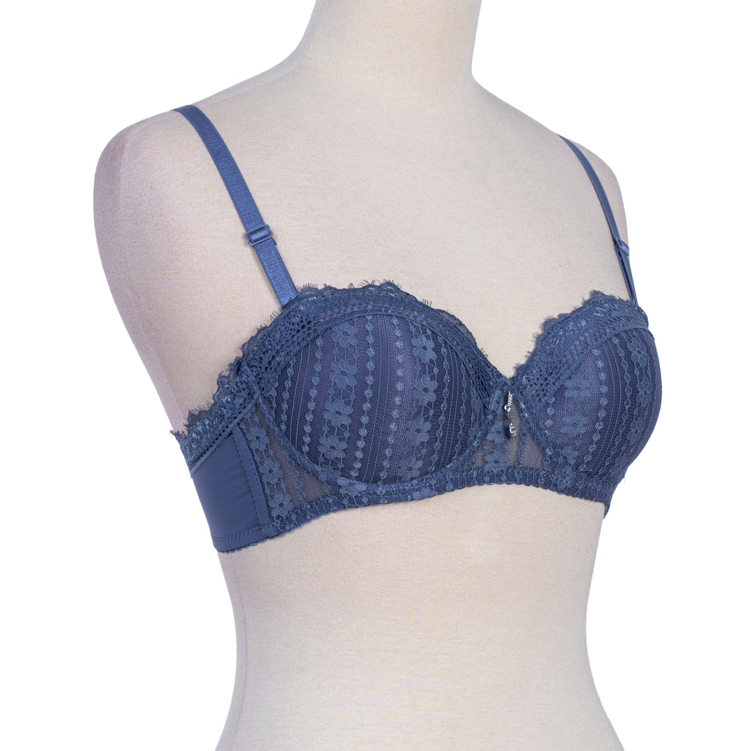 BELLEZA PADDED WIRED BRA SET CD083 BLUE / 42-C - MamasJan Lingerie