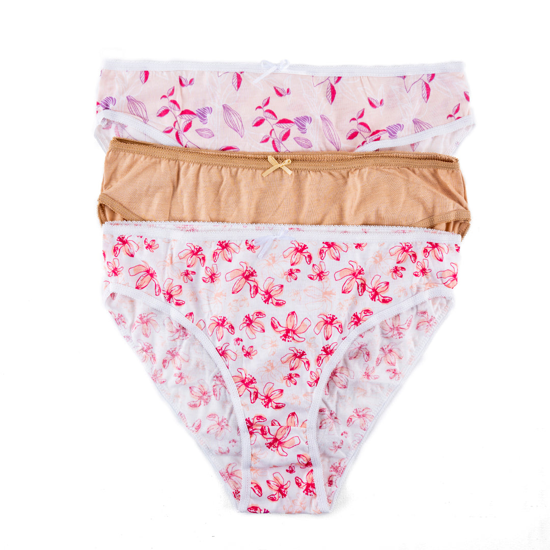 BELLEZA HIGH LEG 3 PACK PANTY PS-05 PINK&SKIN / XXL - MamasJan Lingerie