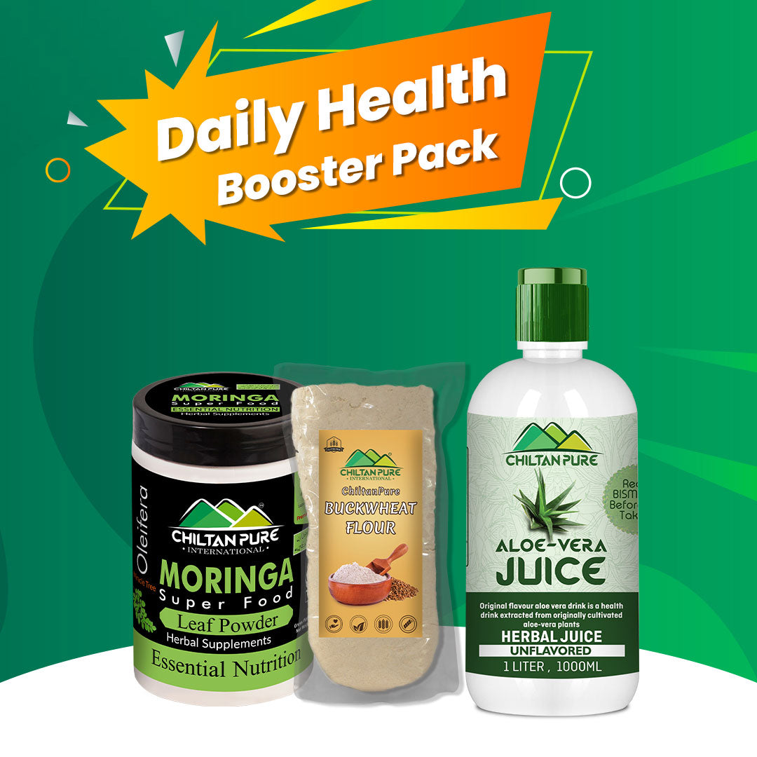 Health Booster Kit – Aloe Vera Juice(Non-Flavored, Buck Wheat Flour, Moringa Powder