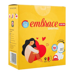 Embrace Sensitive Ultra Thin Long Sanitary Pads 9Pcs