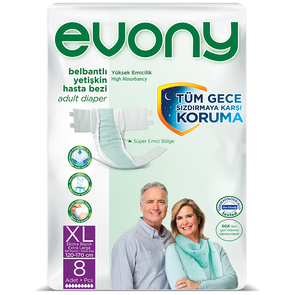 Evony Adult Diapers size XLarge 8Pcs
