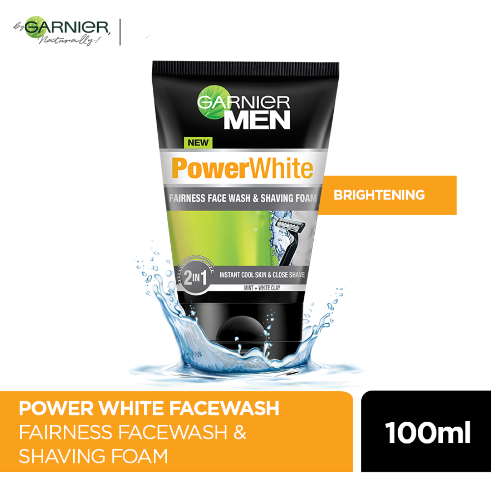 GARNIER MEN POWER WHITE 2IN1 FAIRNESS FACE WASH 100ML 50 ml - MamasJan skincare