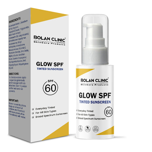 Glow SPF Tinted Sunscreen-Broad Spectrum Sunscreen, SPF 60, Ideal for all Skin Types