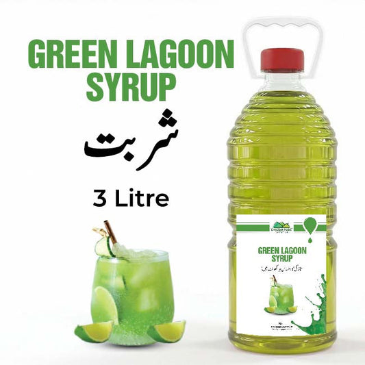 Green Lagoon Syrup / Green Lagoon Sharbat / 3 Liter Institutional Bulk For HORECA Family, Hotels, Restaurants, Catering, Cafes