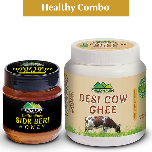 Healthy Combo of Pure Honey & Desi Cow Ghee – Strengthen Bones, Improve Cholesterol Levels, Good for Heart & Boosts Digestion