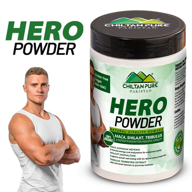 Hero Powder - Blend Of Maca, Shilajit & Tribulus Terrestris Natural Enhanced Stamina and Vitality To Promote Well - being Supports hormonal balance