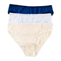 BELLEZA HIGH LEG 3 PACK PANTY PS-11 NAVY&WHITE / XL - MamasJan Lingerie