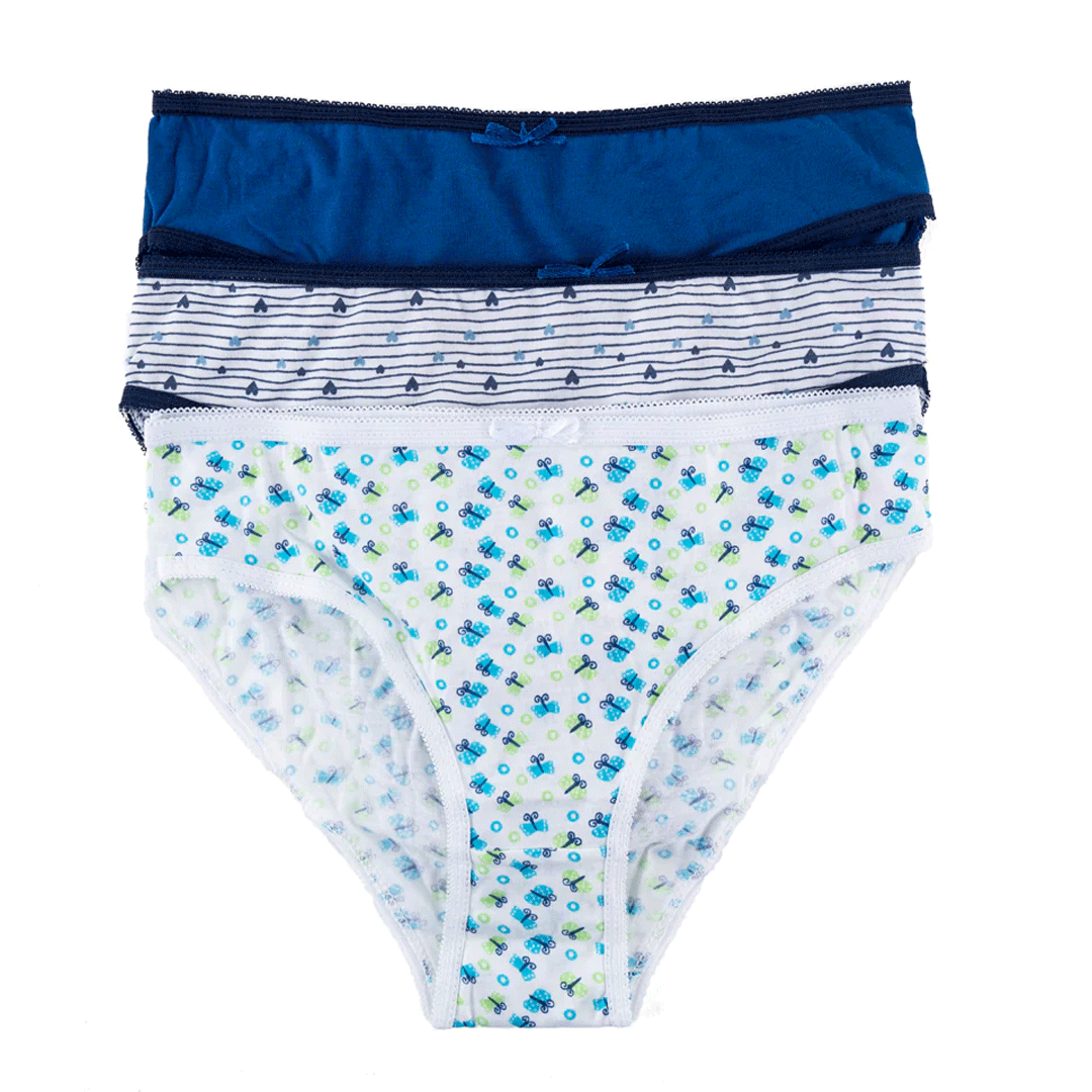 BELLEZA HIGH LEG 3 PACK PANTY PS-14 BLUE PRINT / XXL - MamasJan Lingerie