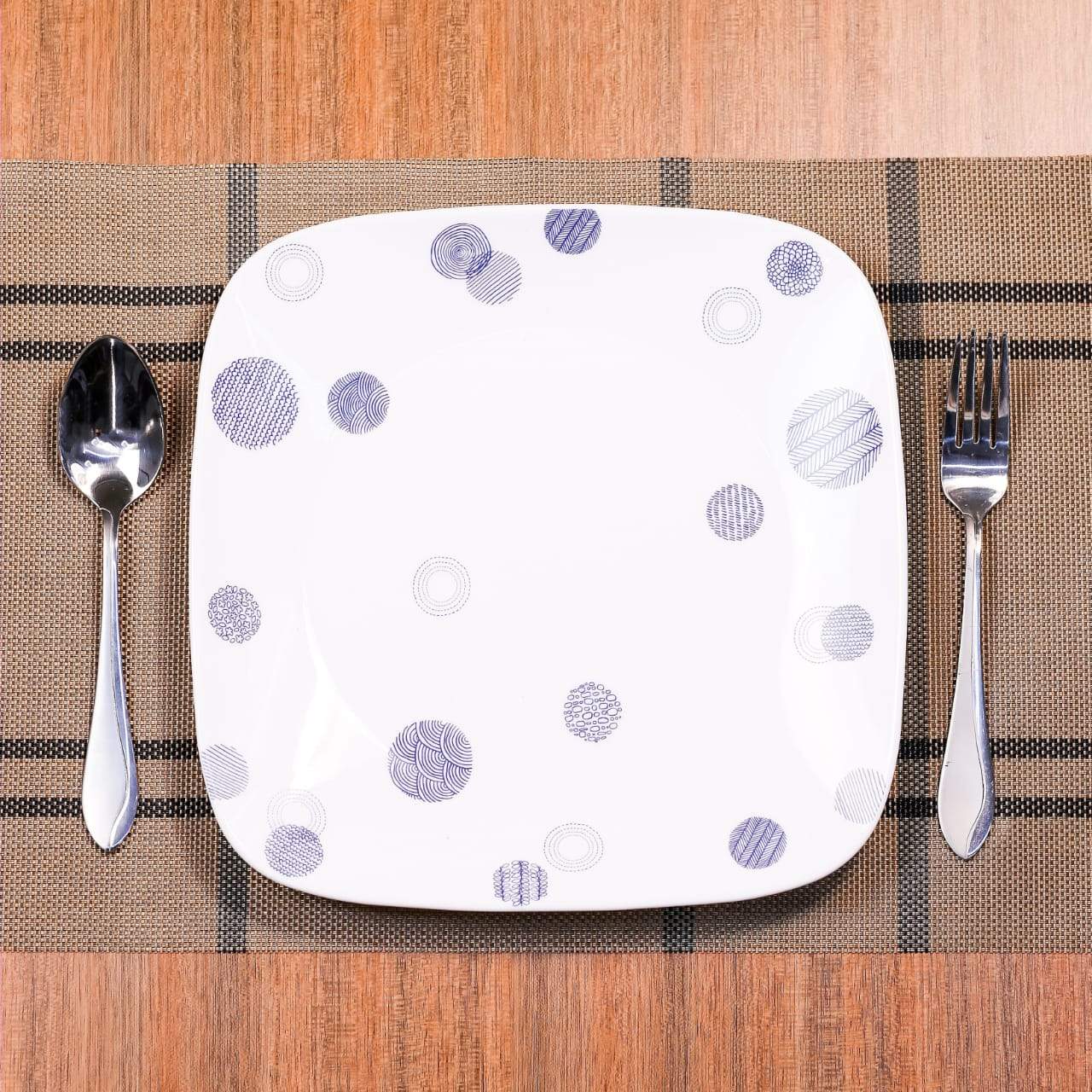 PLATE DINNER SQUARE CORNINGWARE ESCAPE TO BLUE 2213-ETB-LP Default Title - MamasJan Crockery