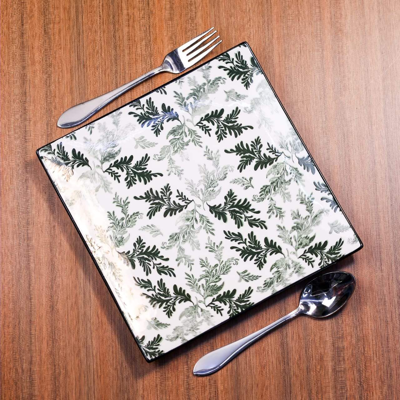 PLATE DINNER SQUARE ROYAL BISTRO J7094G Default Title - MamasJan Crockery