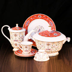 DINNER SET ROYAL BONE CHINA 85PC AA104 Default Title - MamasJan Crockery