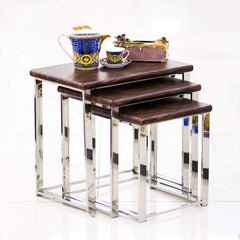 TABLE SET 3 PC STANLESS STEEL TIGER Default Title - MamasJan Household