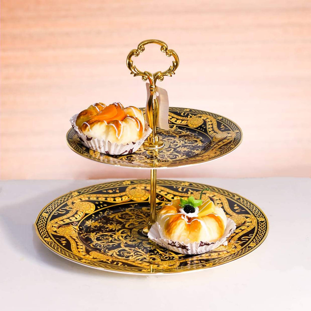 DISH CAKE ROYAL BISTRO 2TIRE K105-2-713 Default Title - MamasJan Crockery