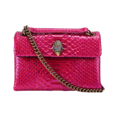 KURT GEIGER FUCHSIA SNAKE PRINT SHOULDER LEATHER KENSING TON Default Title - MamasJan Ladies Shoes & Bags