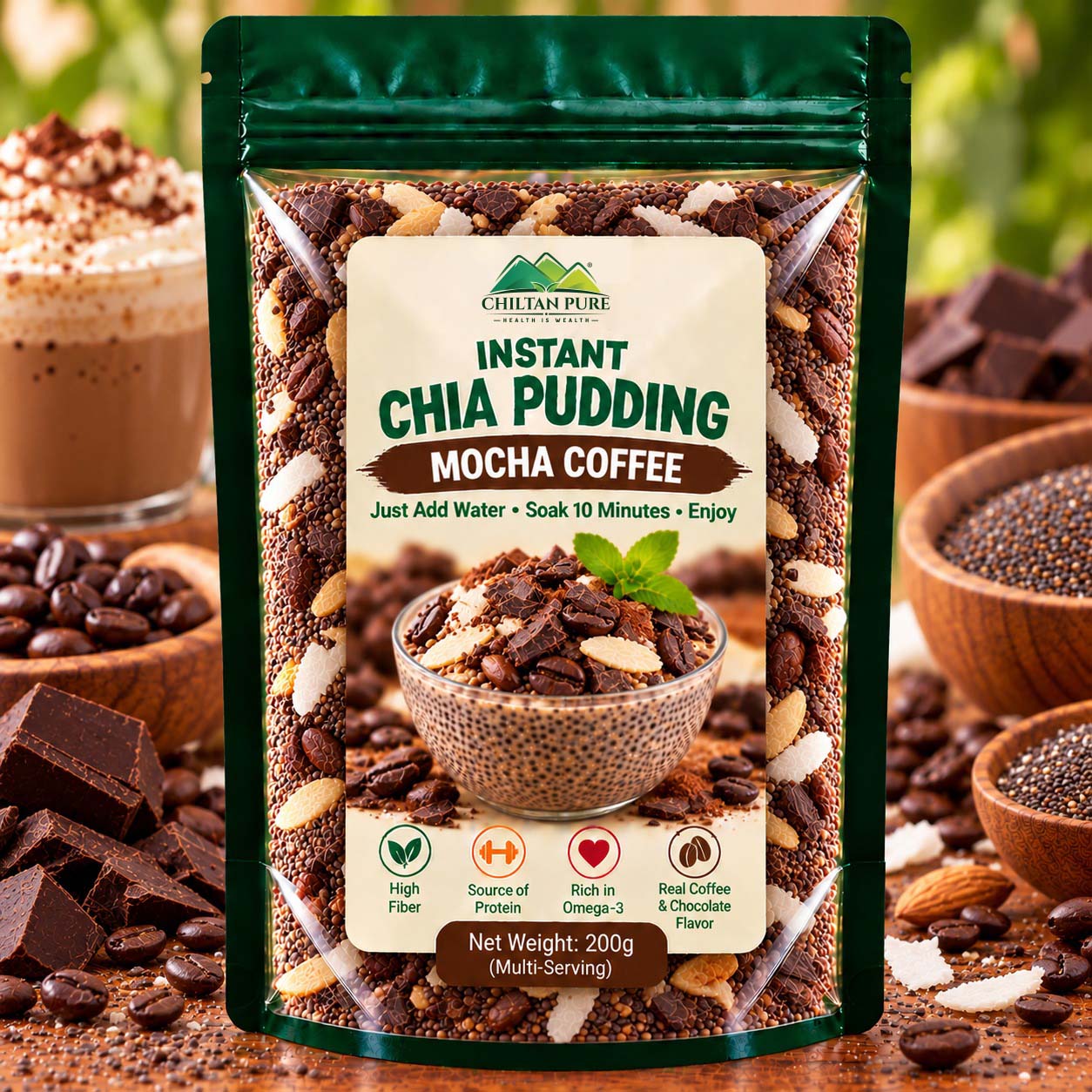 Instant Chia Pudding - Mocha Coffee – 200g