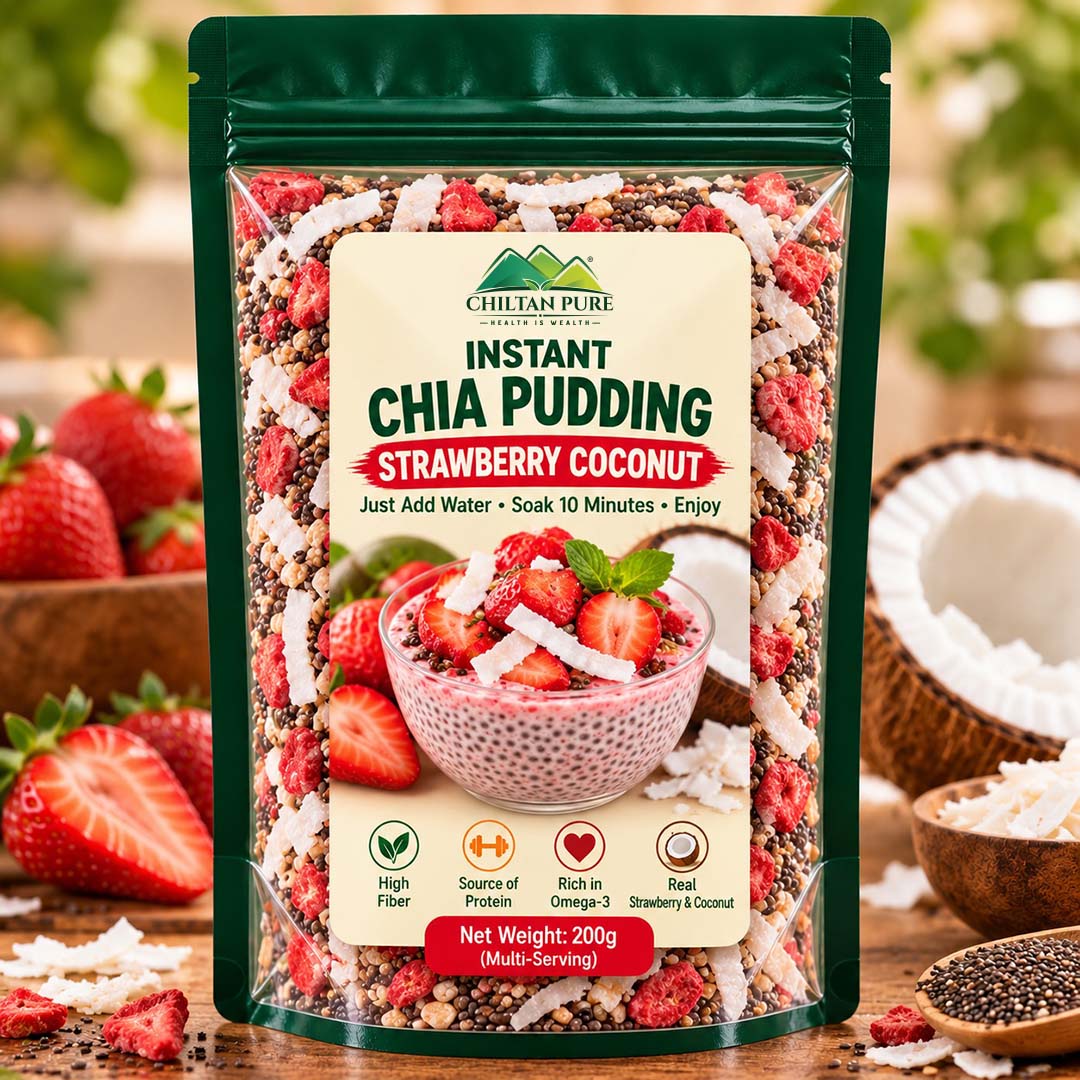 Instant Chia Pudding – Strawberry Coconut – 200g