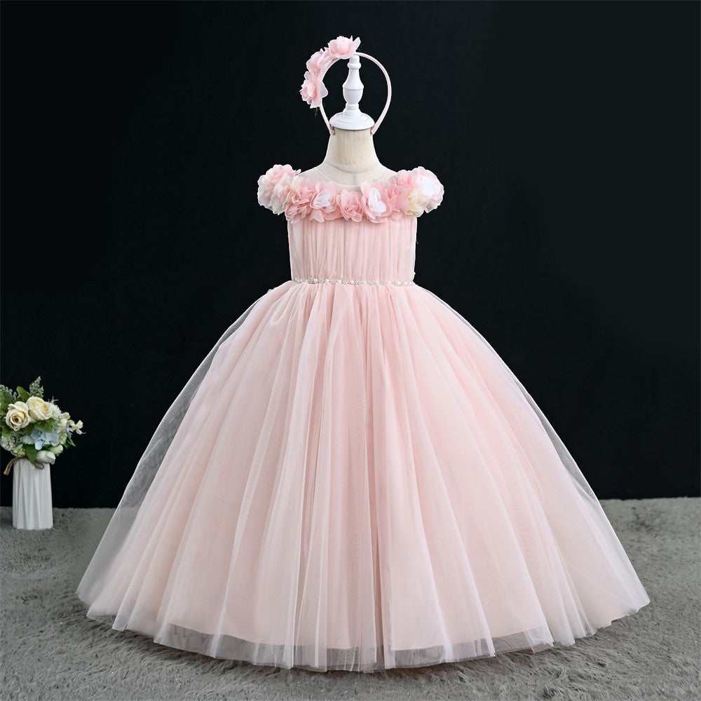 GIRLS S/L FANCY FROCK WITH PURSE IR-25 9-10YEAR JM1223 Default Title - MamasJan KidsWear