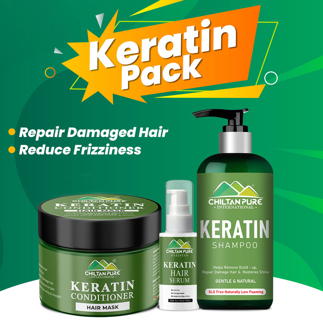 Keratin Hair Range kit - Reduce Frizziness, Repair Damaged Hair, Makes Hair Healthy & Shiny