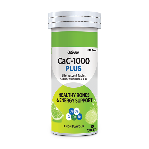 Cac-1000 Plus Effervescent Lemon Flavor Tablets  (1 Bottle = 10 Tablets)