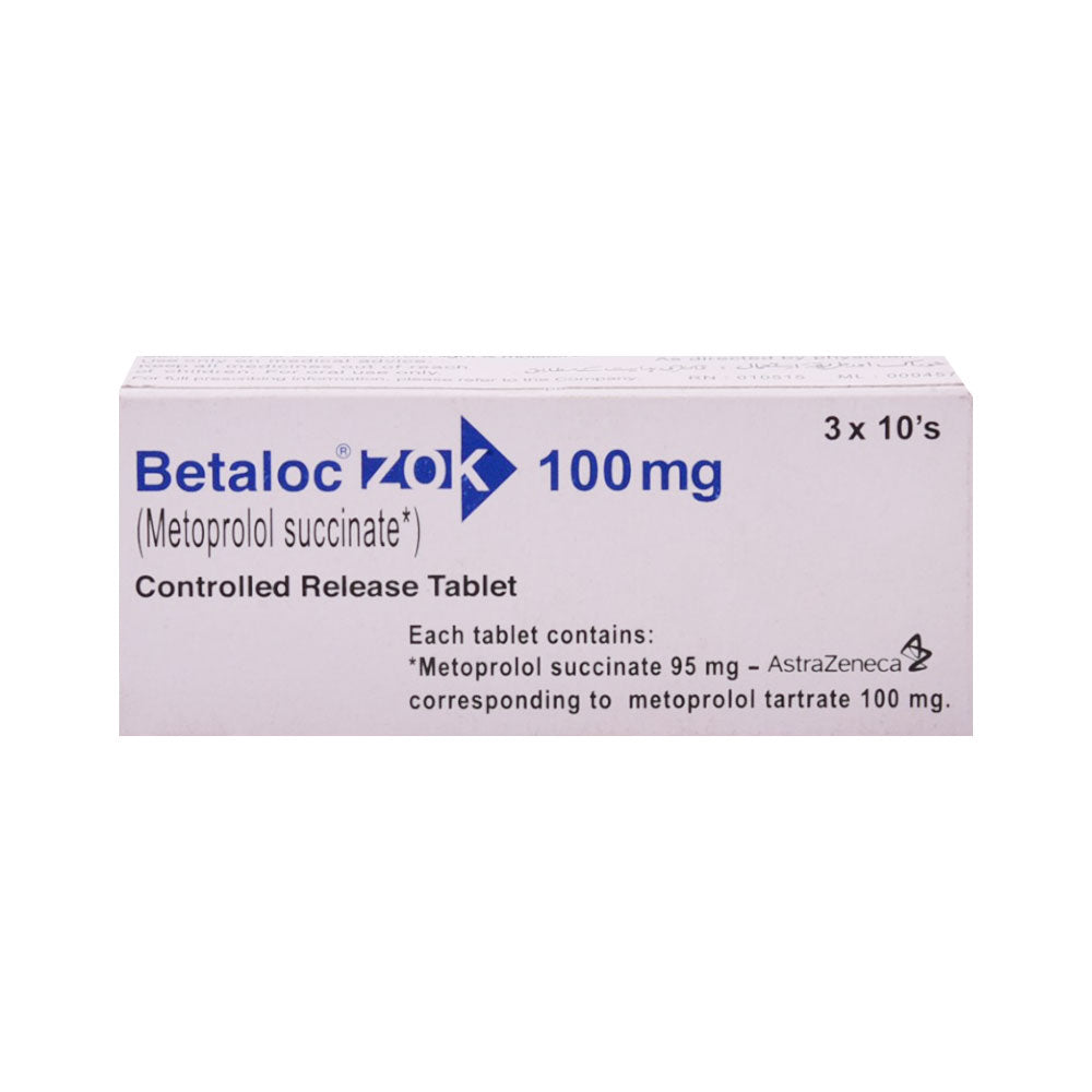 BETALOC ZOK 100MG TAB Strip - MamasJan Medicen