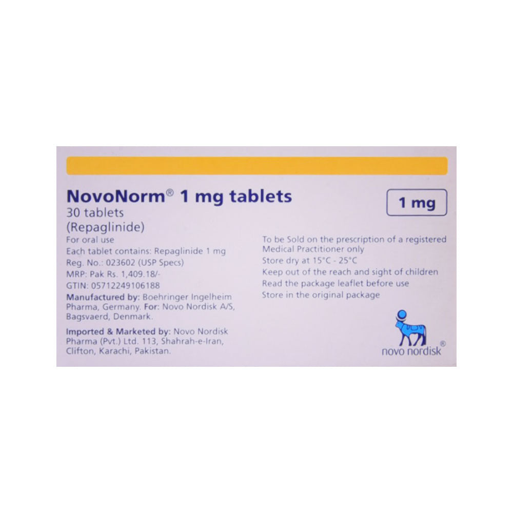 NOVONORM 1MG TAB Strip - MamasJan Medicen