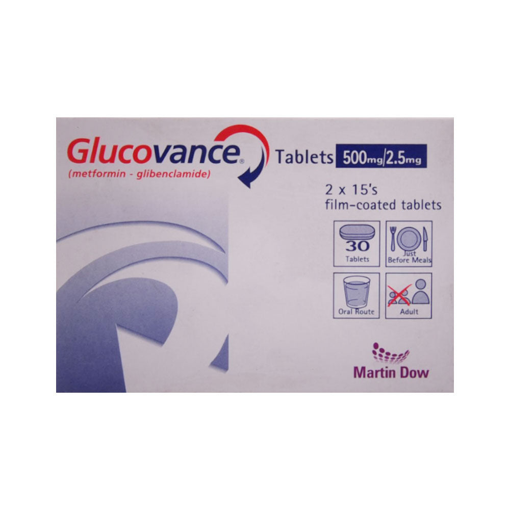 GLUCOVANCE 500/2.50MG TAB Strip - MamasJan Medicen