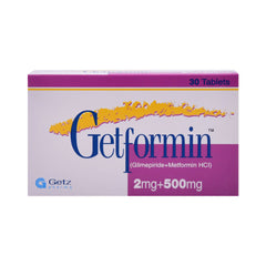 GETFORMIN 2MG/500MG TAB Strip - MamasJan Medicen