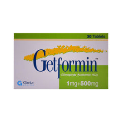 GETFORMIN 1MG/500MG TAB Strip - MamasJan Medicen