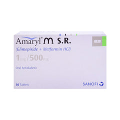 AMARYL MSR 1/500MG TAB Strip - MamasJan Medicen