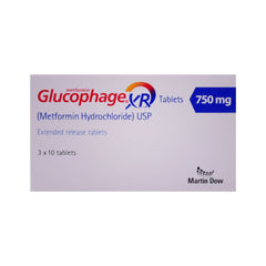 GLUCOPHAGE XR 750MG TAB Strip - MamasJan Medicen