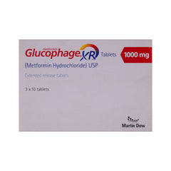 GLUCOPHAGE XR 1000MG TAB 30S Strip - MamasJan Medicen