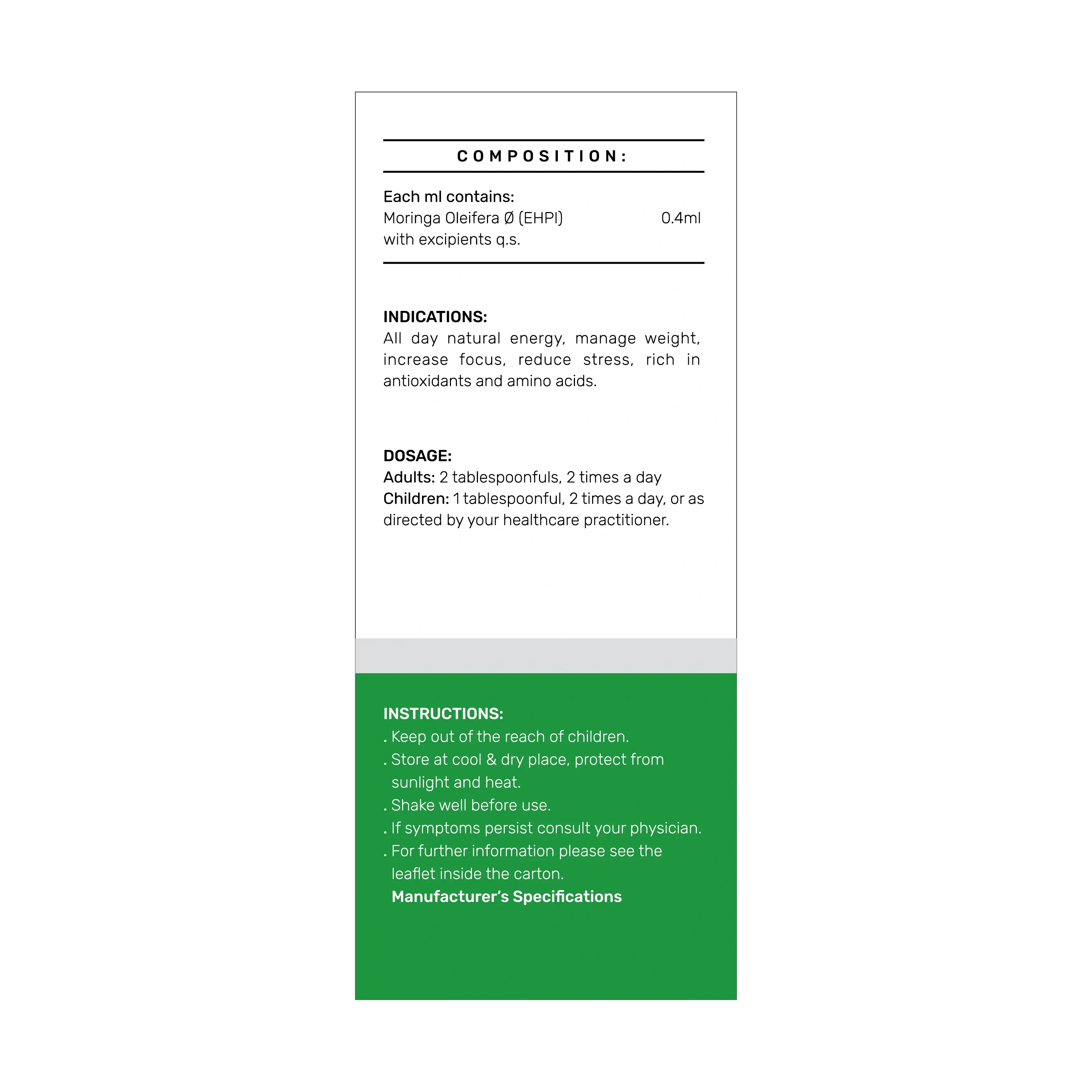 MORINGA Syrup