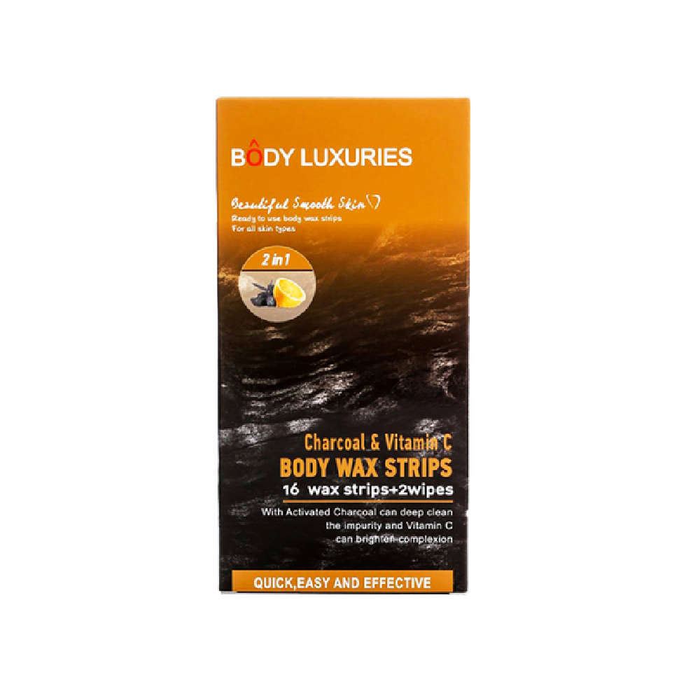 BODY LUXURIES FACIAL WAX STRIPS CHARCOAL VITAMINE C 16PC Default Title - MamasJan Grocery Nonfood