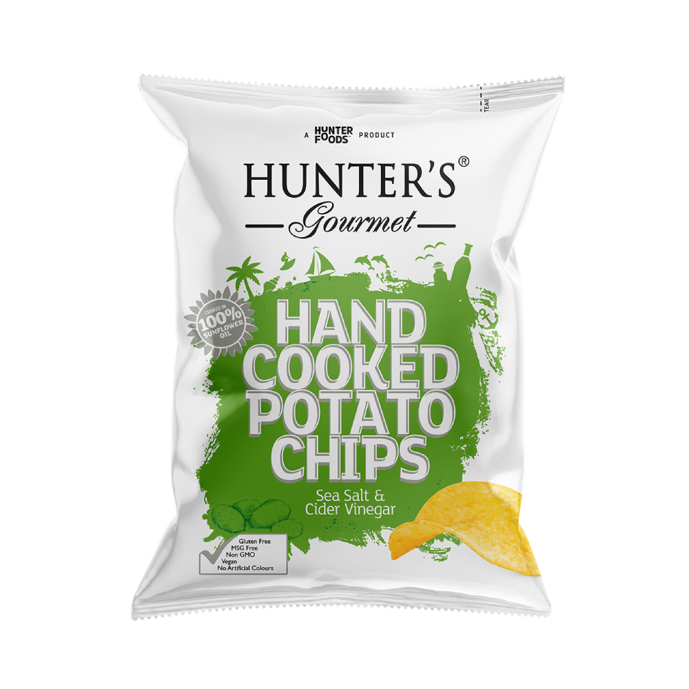 HUNTERS HAND COOKED POTATO CHIPS SEA SALT AND CIDER VINEGAR Default Title - MamasJan Grocery