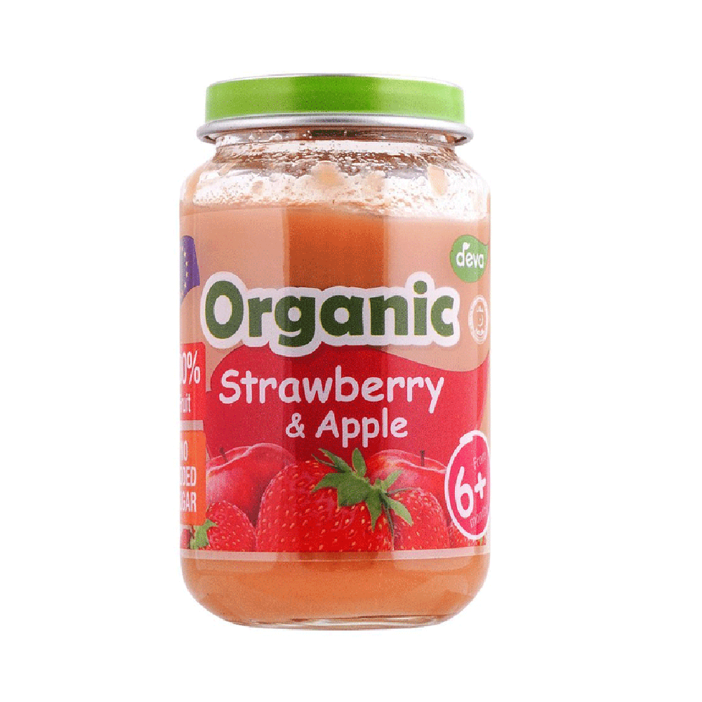 DEVA BABY FOOD STRAWBERRY & APPLE 6+ MONTH ORGANIC 190 GM Default Title - MamasJan Grocery
