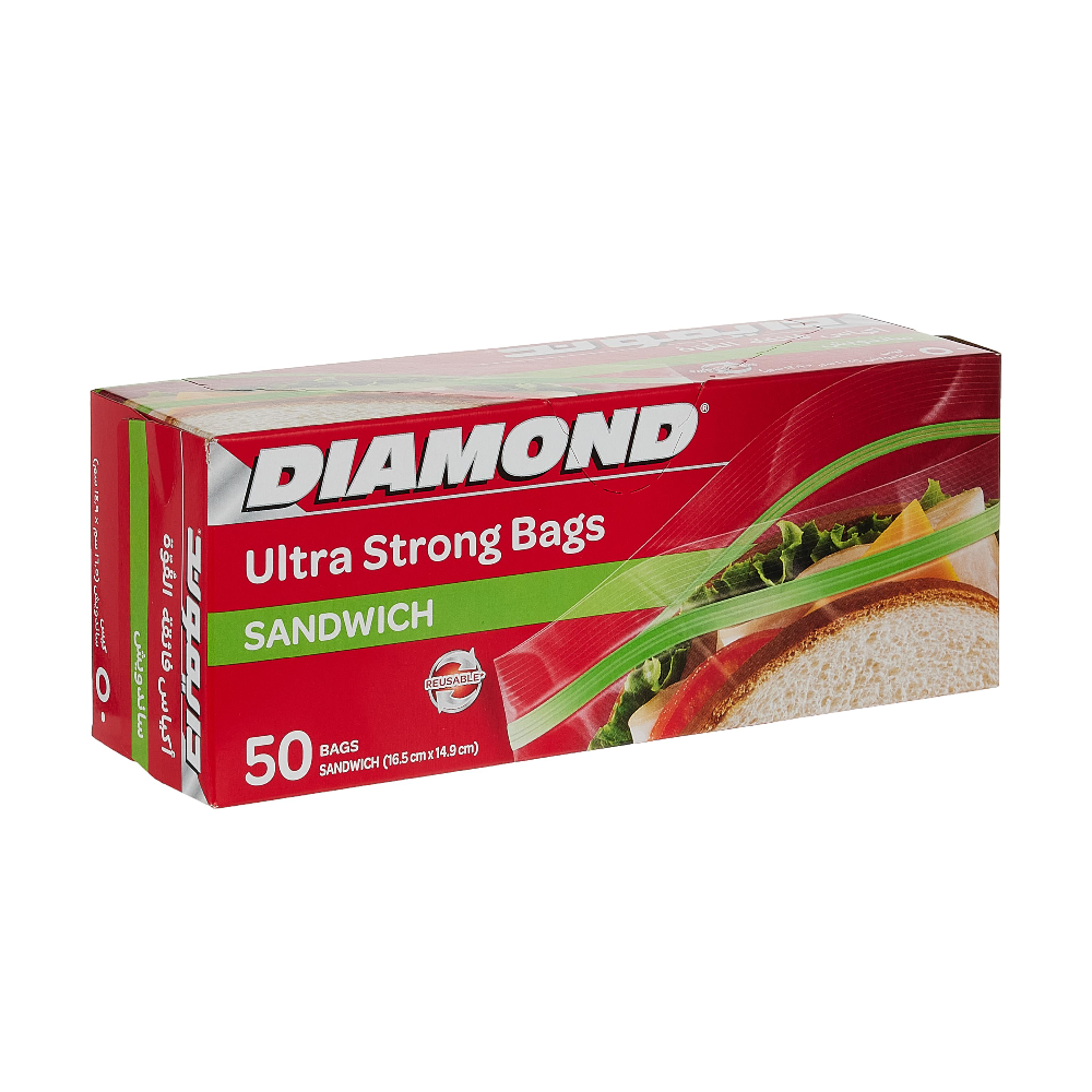 DIAMOND ZIPPER BAGS SANDWICH 50 CT PC Default Title - MamasJan Grocery Nonfood