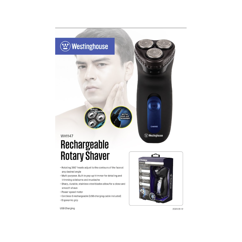 WESTINGHOUSE RECHARGEABLE SHAVER WH1147 Default Title - MamasJan Electronics